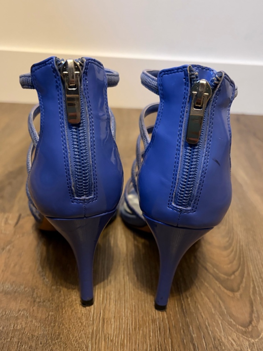 White House Black Market Blue Strappy High-Heel Sandals - Picture 3 of 6